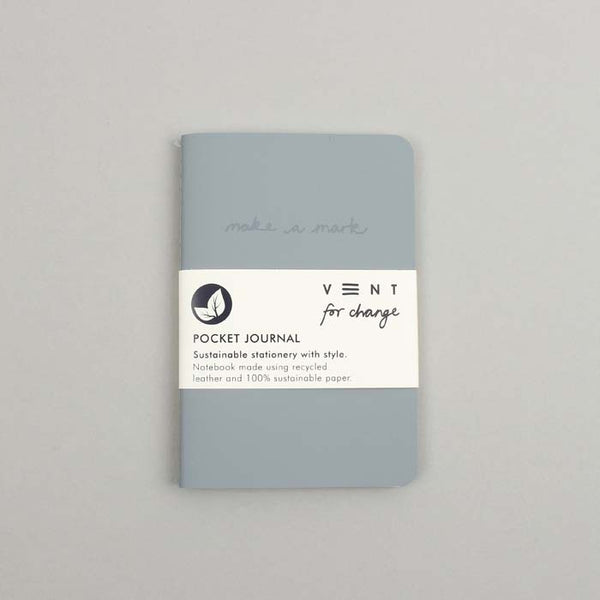 Make a Mark Recycled Leather Pocket Journal - Dusty Blue