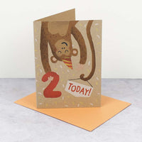x2nd Birthday Monkey Card