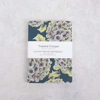 A6 Small Lined Notebook - Hydrangea Noir