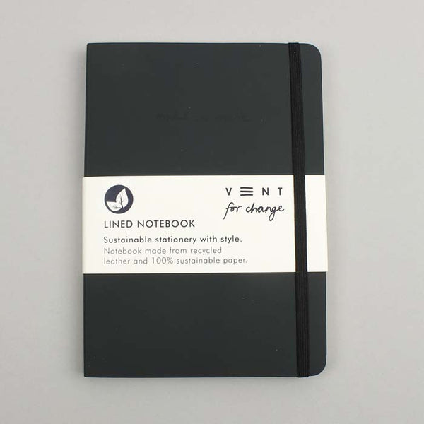 A5 Make a Mark Recycled Leather Notebook - Charcoal