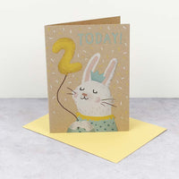 x2nd Birthday Bunny Card