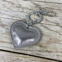 Leather Heart Keyring Plain - Bronze