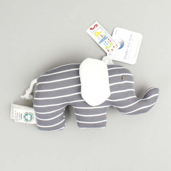 Organic Scrappy Elephant - Wide Stripe - Dark Grey/White