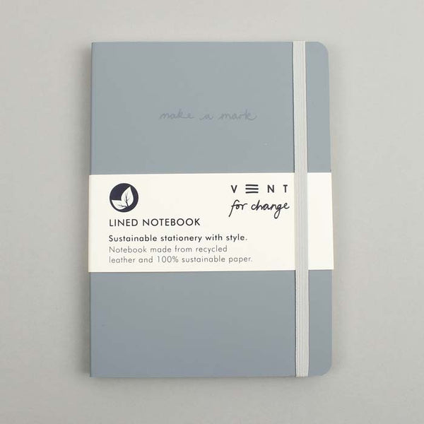 A5 Make a Mark Recycled Leather Notebook - Dusty Blue