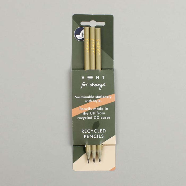 3 Gold Pencils (Green Pack)