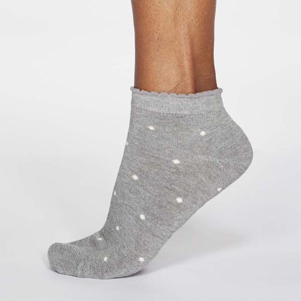xEudora Spot Ladies Bamboo Ankle Sock - Grey Marle