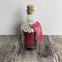 Glass Jar with Matches - Pink Palm
