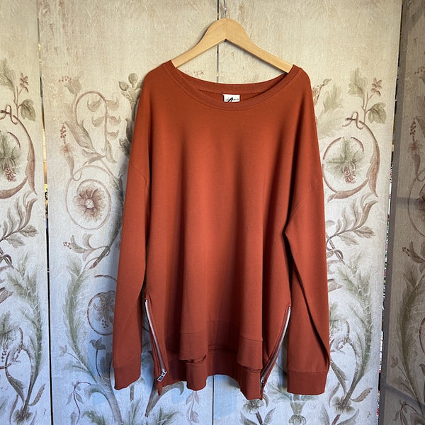 Zip Detail Sweatshirt - Orange - One Size