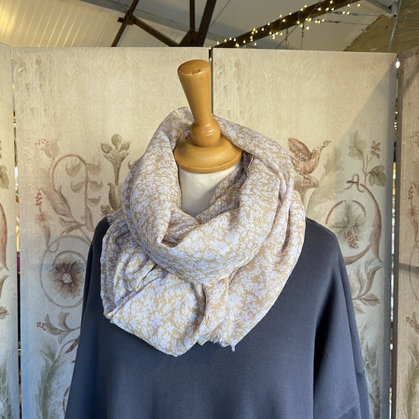 Small Ditsy Floral Scarf - Pale Yellow
