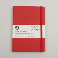 A5 Make a Mark Recycled Leather Notebook - Red