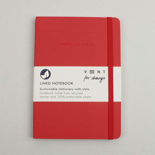 A5 Make a Mark Recycled Leather Notebook - Red